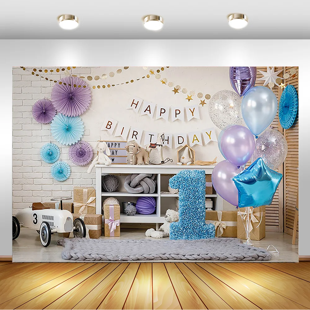 1st Birthday Background Balloons Birthday Girl And Boy Decoration Background  For Photography Chidlren Birthday Photo Background - Backgrounds -  AliExpress