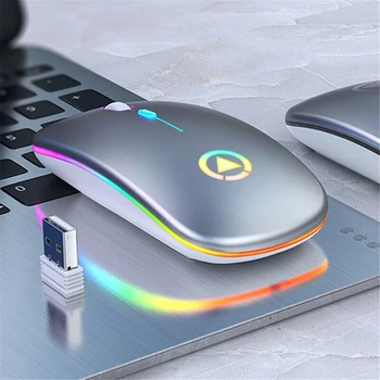 

Slim Rechargeable Wireless Mouse Silent LED Backlit Mouse USB Optical Ergonomic Gaming Mouse PC Computer Mouse For Laptop PC