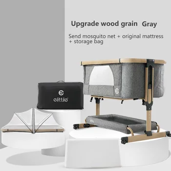 

Newborn multifunctional crib splicing bed 2-in-1 cradle bed foldable portable convenient travel crib