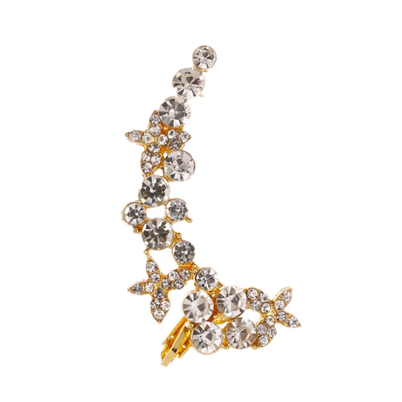 Star Flower-gold Стимпанк цветок Звезда обертывание клип серьги не пирсинг ухо манжеты Серьги для женщин Резные Бабочка Кристалл спиральный для хряща Brincos - Окраска металла: Star Flower-gold