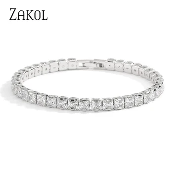 

ZAKOL High Quality Classic Luxurious Wedding Party Women Bangles Cubic Zirconia Bracelets Jewelry for Women FSBP2211
