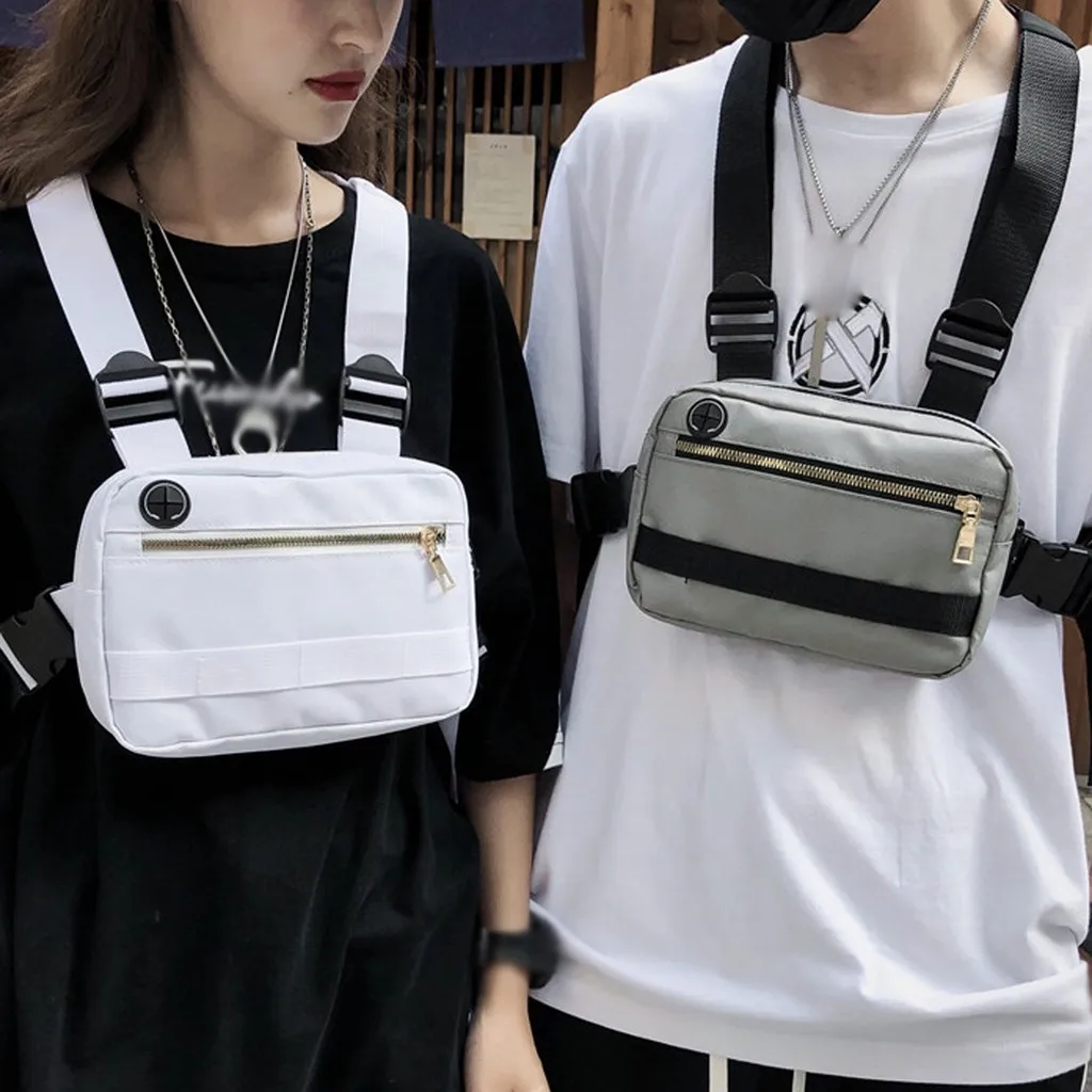 

Unisex Cool Chest Bag Fashion Trend Multi-Function Waterproof Oxford Chest Bags Vest Messenger Bag Men Women Crossbody Bag