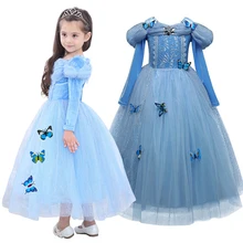 Нарядная детская одежда; вечерние платья принцессы для девочек; Карнавальный Костюм Золушки; рождественское платье на Хэллоуин; одежда для дня рождения