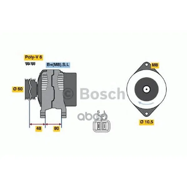 Генератор 14v 80a Bosch арт. 0986045701