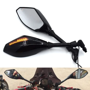 

With LED Turn Signal Integrated Mirrors Motorcycle Rearview Mirrors for Honda VFR750/S VFR800/F VTR1000/F CBF1000 VF750/S