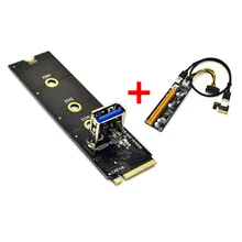 

M.2 to PCI-E X16 Slot Adapter Card NGFF Pcie Riser Card NVME VGA Extension Cable 4Pin 6Pin Sata for Miner Mining