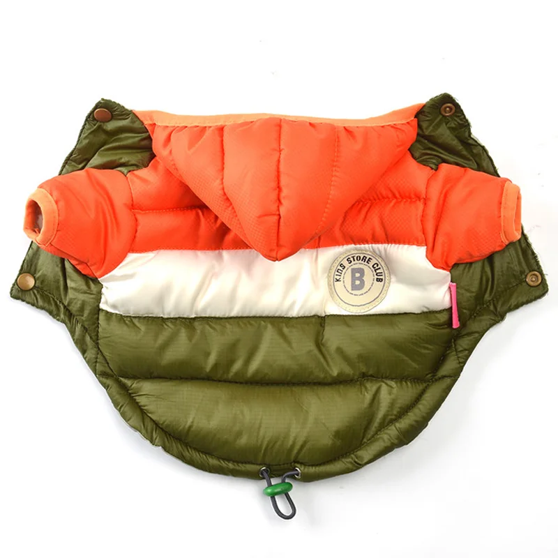 Orange-Dark Green 1 шт. одежда для домашних животных для собак чихуахуа теплая водонепроницаемая одежда для собак для щенков для собачек-Мопсов зимой куртки для собак пуховик - Цвет: Orange-Dark Green