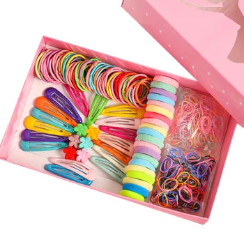 

565Pcs Girls Cartoon Colorful Elastic Hair Ties Hairpin Head Hair Tie Band Ribbon Ponytail Holder Decor Supplies