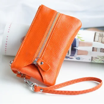 

Genuine Leather Women's Mini Purse Key Bag Guangzhou Factory Wholesale Korean Popular Women's Multi-Function Clutch Bag