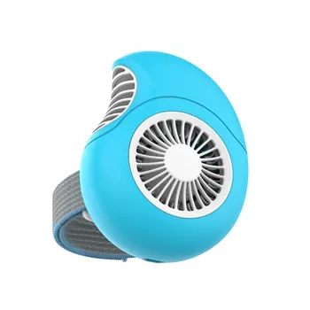 

2019Summer Mini Fan Leafless Turbo Style Handheld USB Rechargeable Wearable Portable Desktop Fan with Rotating Dial Strap Conch