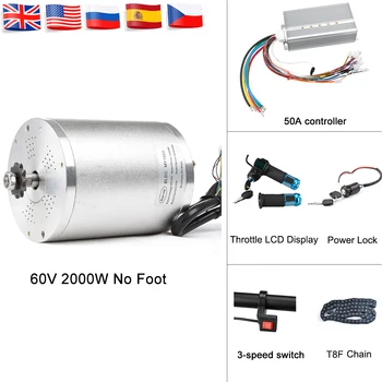 

60V Electric Bike Conversion Kit 2000W DC Brushless Motor Engine BLDC Controller With LCD Twist Throttle Chain Accessories