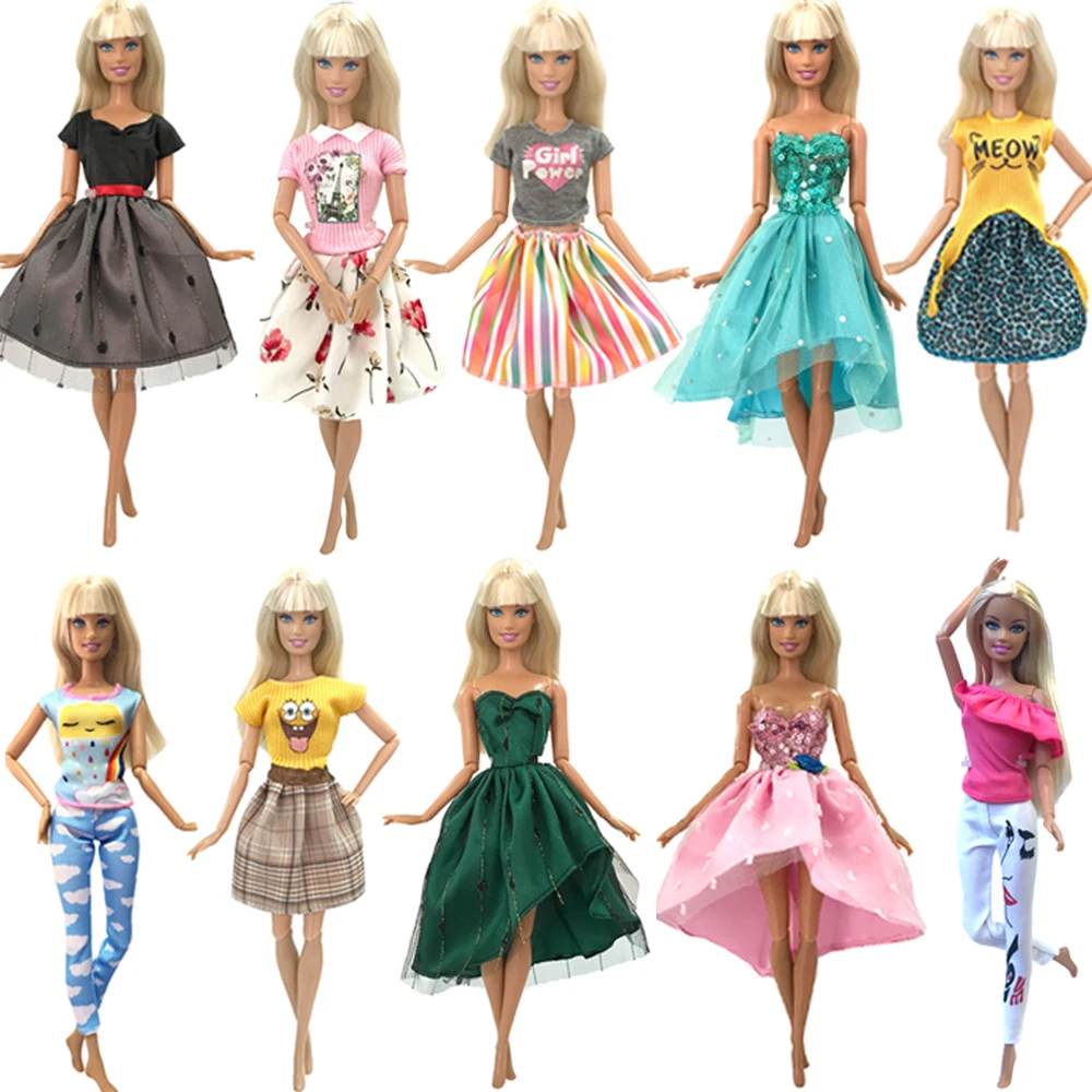 10Pcs Dresses For Doll Party Girl Dresses Clothes Toy Gift Gown S5M4