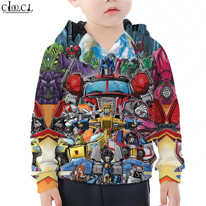  Cartoon Autobots Transformation Robot Hoodies Boy Girl 3D Print Hornet Funny Baby Hooded Youth Swea