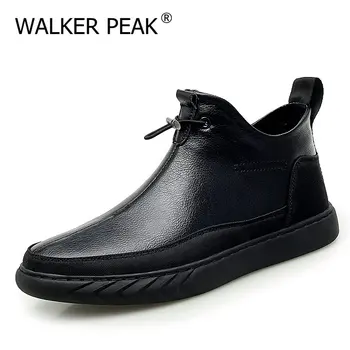

Warm Winter Men Boots Leather Mens Casual shoes Fahsion Ankle Boots Outdoor waterproof comfortable Boots For Man Shoes Brand