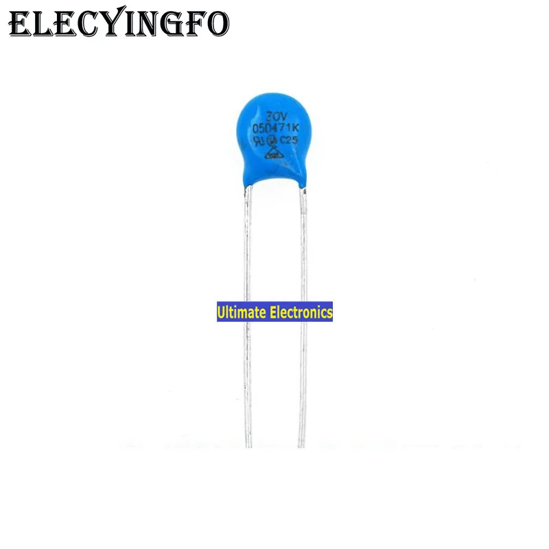 100pcs Varistors 05D471K 5D471K 470V Varistor Metal voltage dependent resistorResistors
