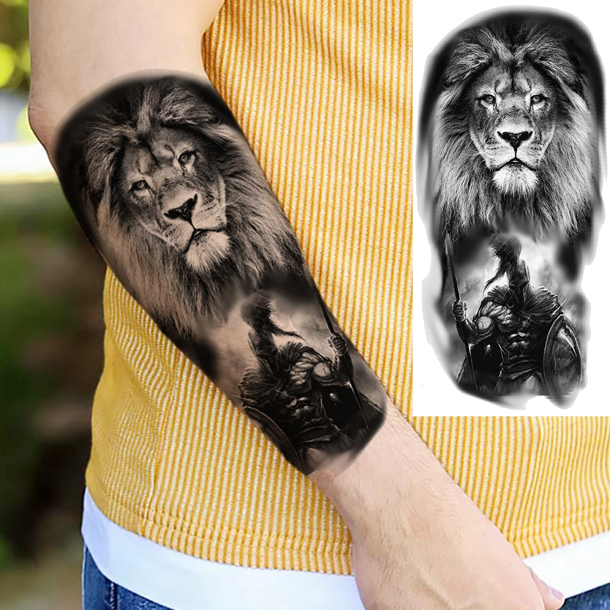 3D Tiger Woods Lion Warrior Temporary Tattoos For Women Adult Men Owl Universe Flower Eagle Fake Tattoo Forearm Washable Tatoos