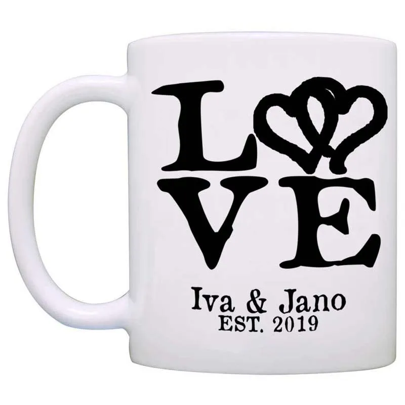 Personalized Custom name Romantic Love Husband and Wife Names Gift Perfect for Couples Wedding Anniversary Valentines Coffee Mu | Дом и сад
