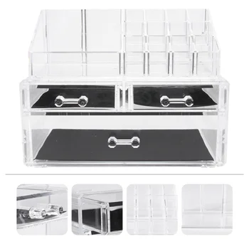 

Transparent Cosmetics Storage Case Multi-layer Drawer Type Storage Box White