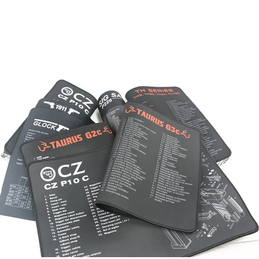 Gun Cleaning Mat Mouse Pad For Taurus G2C G3C TH9 TH40 c CZ P10 C F Sig sauer P226 1911 Glock 17 19 25 30 s Patches Kit tool | Спорт и