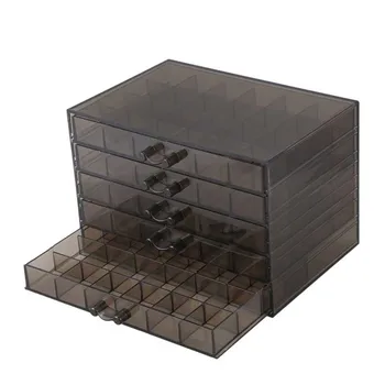 

120 Grids Nail Art Drawer Type Acrylic Home Box Jewelry Large Capacity Organizer Manicure Tool Storage Case Empty Holder 5 Layer