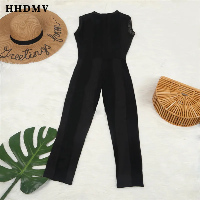 HHDMV WNY8814 Лидер продаж Модные женские летние элегантные комбинезон на молнии без рукавов Клубные сексуальные длинные штаны комбинезоны черные комбинезоны
