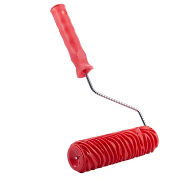 

7Inch Embossed Zebra Stripe Painting Roller with Handle for Wall Decoration