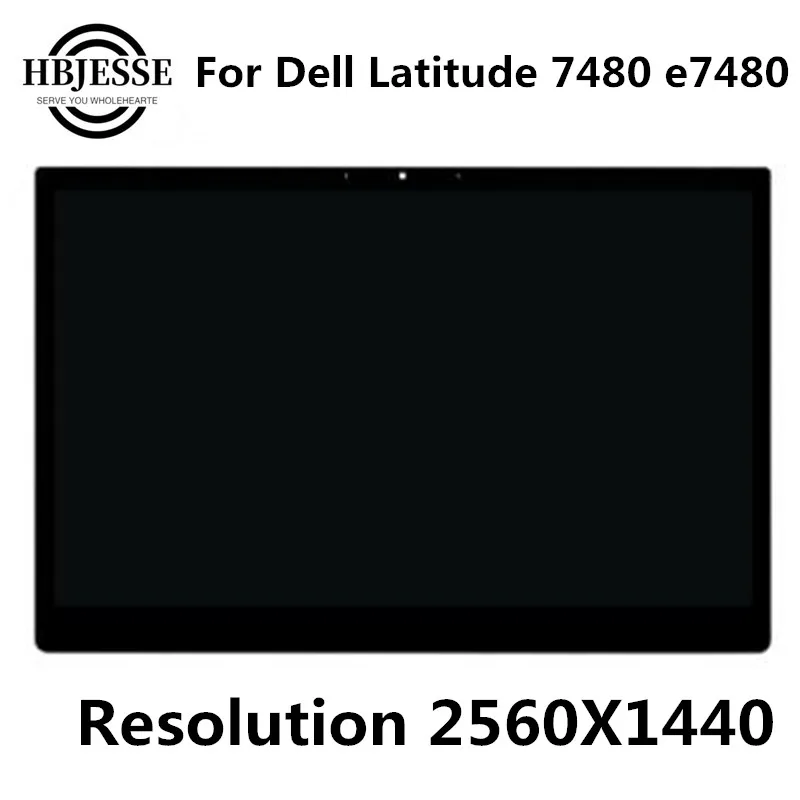 

14.0" 2560*1440 lcd screen for Dell Latitude 7480 e7480 lcd display +Touch Digitizer Assembly 0NP52H lp140qh1-sph1 b140qan01.0