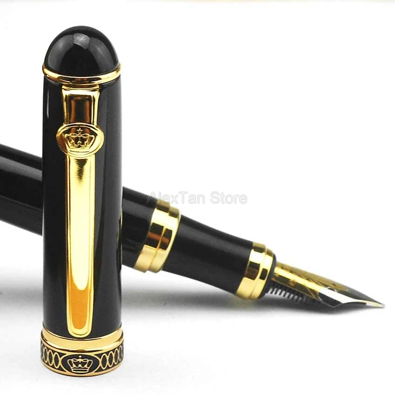 DUKE D2 Gentleman Rollerball Pen Black and Gold Clip Writing Pen for Office 