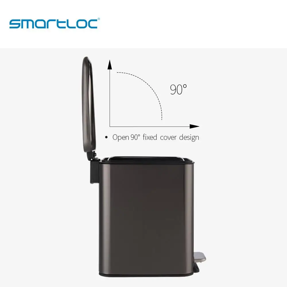 smartloc 5L Stainless Steel Quiet Kitchen Trash Can  Bin Dustbin Trash Bin Waste Bin Garbage Bag Holder Garbage Bin Kitchen Bin