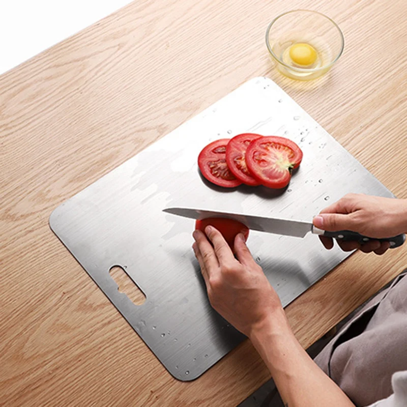 Stainless Steel Chopping Cutting Board Block Easy Clean Fruit Vegetable