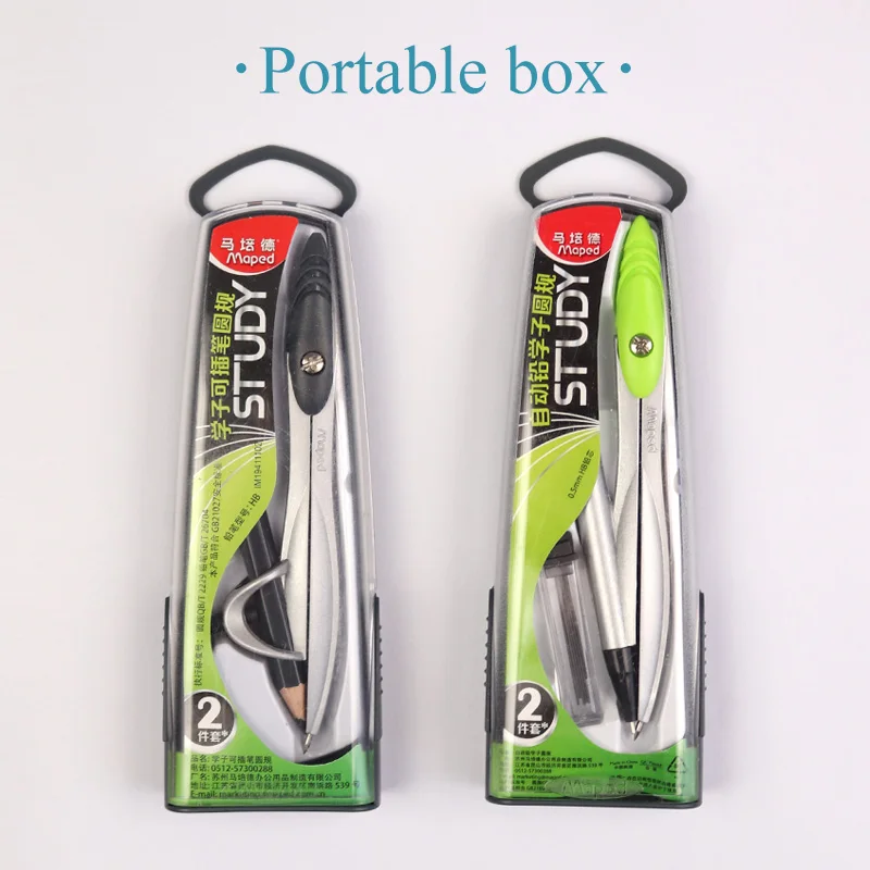 Maped Metallo Studio Di Piombo/Bussole Matita Redazione Strumenti Di Matematica Geometria Scuola Di Disegno Bussole Set Con La Matita O Di Piombo Auto