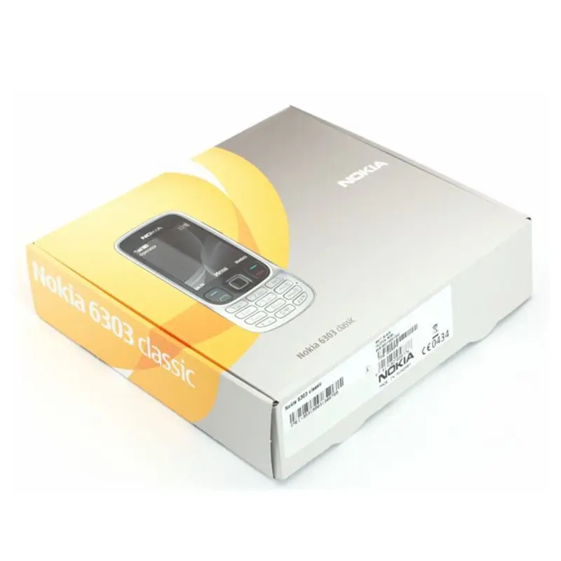 Nokia 6303 классический 6303C FM GSM мобильный телефон Поддержка Русская клавиатура разблокированный мобильный телефон