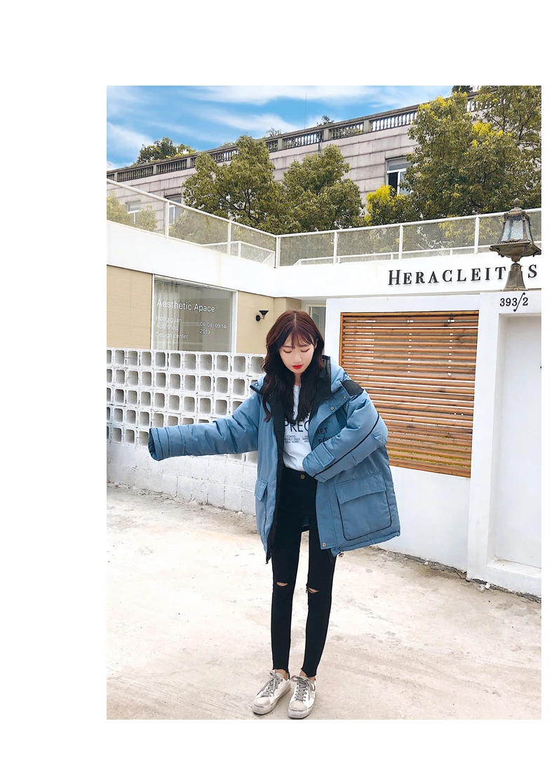 Women Winter Jackets Coat Thick Warm Hooded Jacket Casual Solid Outwear Cotton-padded Loose Short Oversize Tide Female