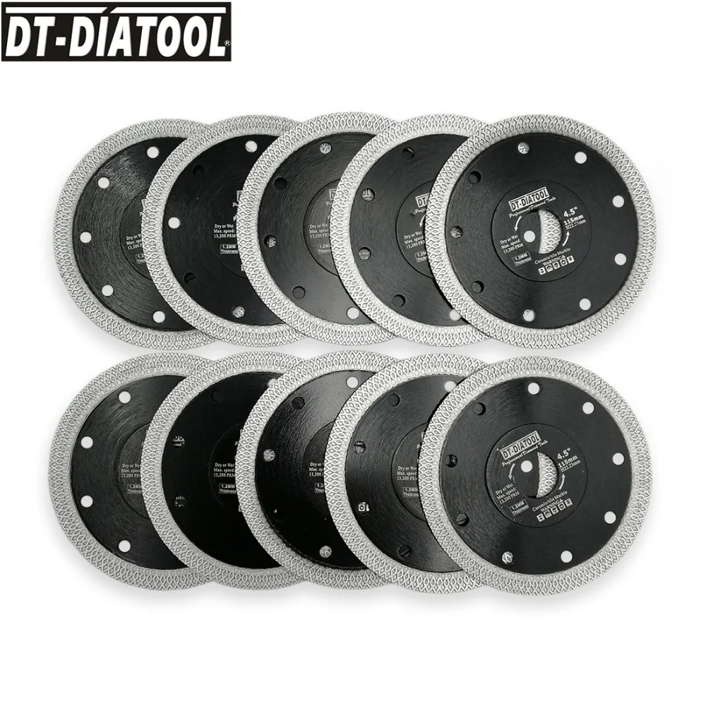 DT-DIATOOL 10 шт./компл. диаметр 115 мм/4," алмазный отрезной диск х сетка турбо сегмент пилы для Керамика супер белая стеклянная бутылка Мрамор