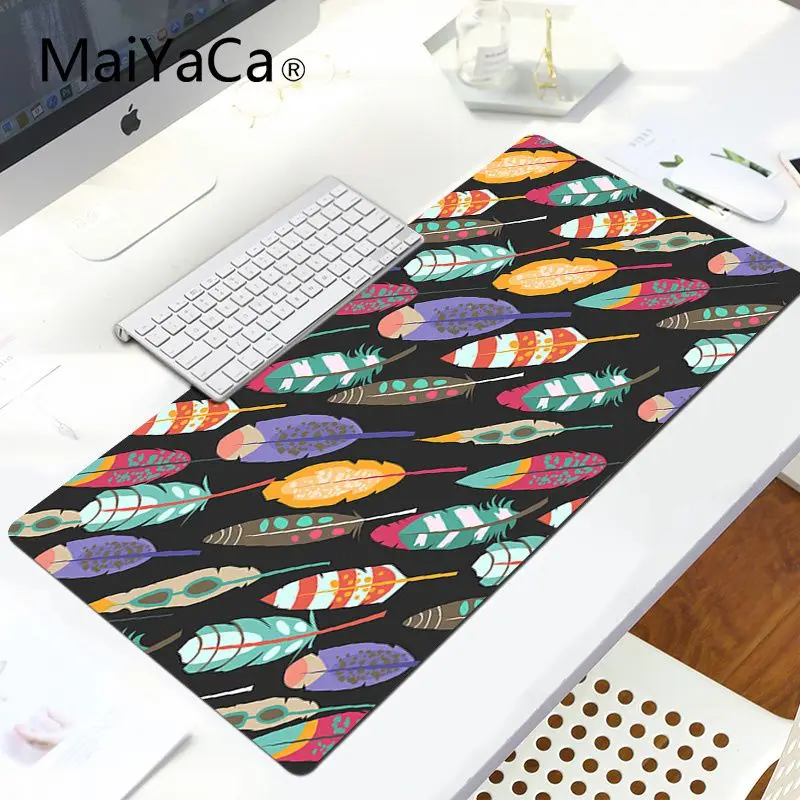 Красивое аниме maiyaca, Цветной силиконовый коврик с перьями для мыши, игровой большой коврик для мыши, компьютерный коврик для ПК, игровой коврик для мыши