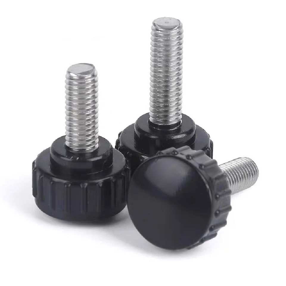 10pcs M3 M4 M5 Black Bakelite Round Head With Stainless Steel Rod Hand Handle Thumb Screw(Head Diameter 14mm) | Обустройство дома