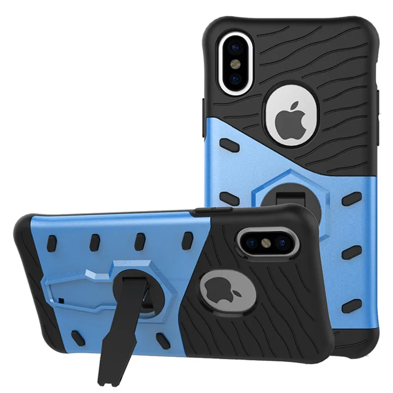 

Shockproof Bracket Heat Dissipation Geometric Creative Case For iPhone 5s se 8 7 6 Plus xr xsmax TPU Silicone Colorful Metal PC