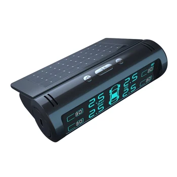 

Solar USB Car TPMS LCD Display Auto Tire Pressure Monitoring Tyre Temperature Alarm System with 4 External / Internal Sensors