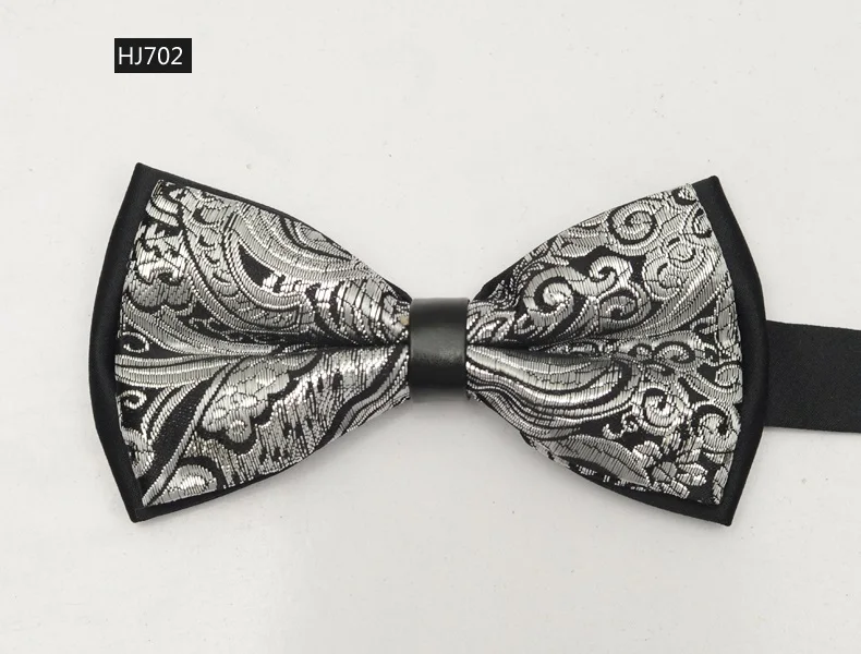 HJ702 New Fashion Men's Bow Ties Wedding Double Fabric Special Design Bowtie Club Banquet Anniversary Butterfly Tie with Gift Box - Цвет: HJ702