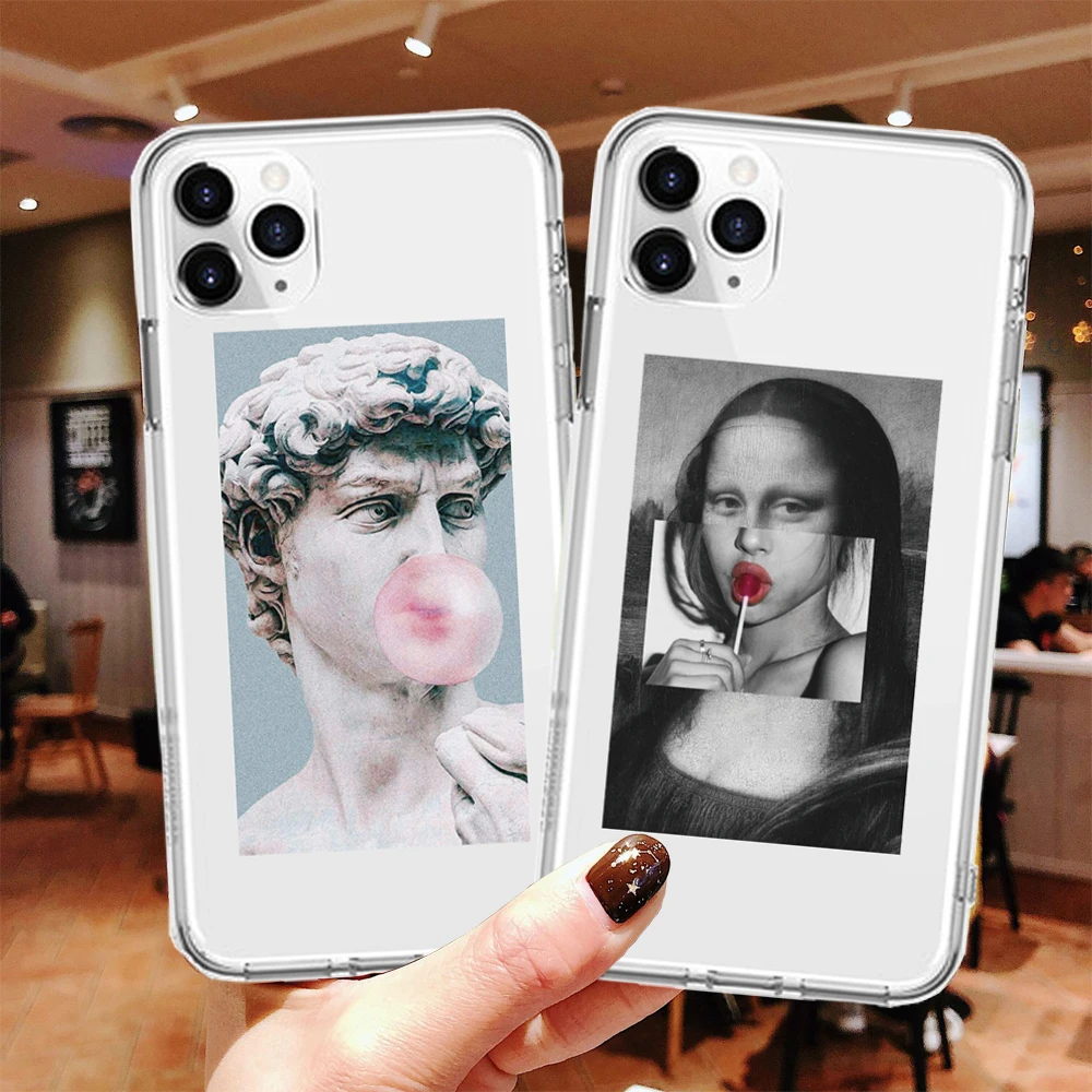 Чехол для телефона iPhone 8 Plus художественный эстетический чехол David Mona Lisa X XR XS 11 Pro Max