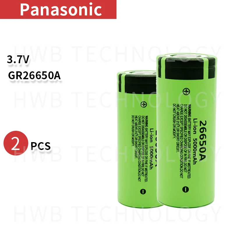 2 шт 100% оригинальный новый аккумулятор для Panasonic 26650A 3 7 V 5000mAh высокой емкости 26650 Li