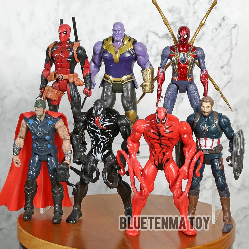 マーベルのアクションフィギュア デッドプール サノス トール キャプテン ヴェノム カーネイジ アイアン スパイダーアメリカ 子供のおもちゃ ギフト Null Aliexpress