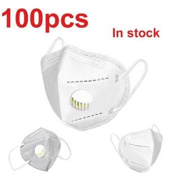 

KN95 100pcs Mask Respirator Haze Proof Valve FFP2 Face Masks Dust Proof Respirator Mouth Mask Dust Air Pollution