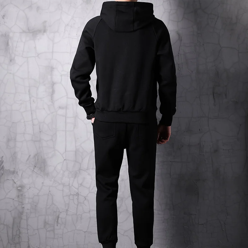 Плюс 8XL 7XL 6XL 5XL осенний мужской комплект качественная флисовая толстовка+ штаны мужской спортивный костюм спортивные костюмы мужские s спортивные комплекты