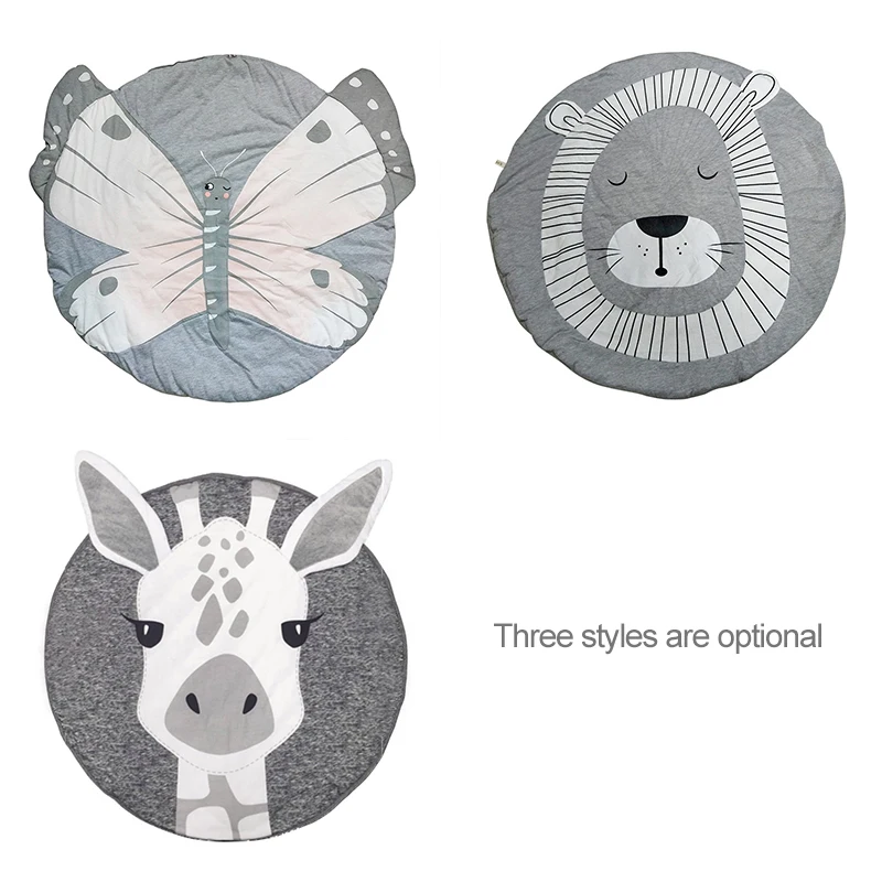 Напольный коврик для игр, круглый мягкий коврик для детской игры, хлопковый коврик для ползания, коврик с рисунком для новорожденных