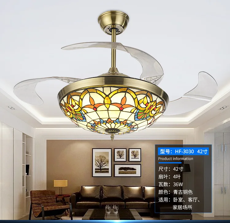 Современный светодиодный Невидимый потолочный вентилятор, светильник для гостиной, спальни, бесшумный потолочный вентилятор, светильник 42 дюйма, светодиодный потолочный вентилятор, светильник