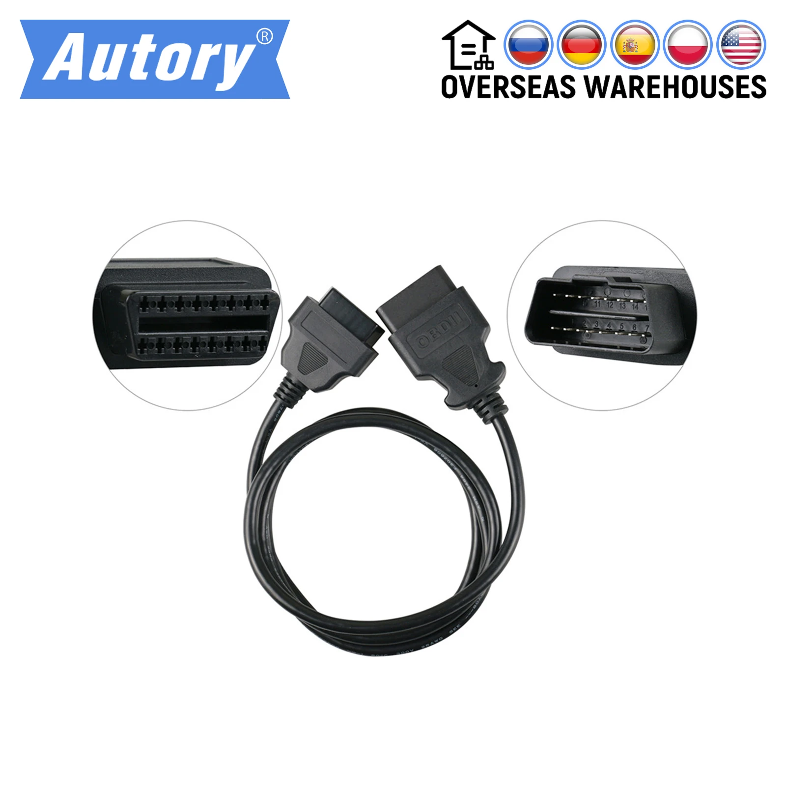 Кабель-удлинитель Launch x431 OBD2 30 см 1 5 10 м от до 3 16 контактов |