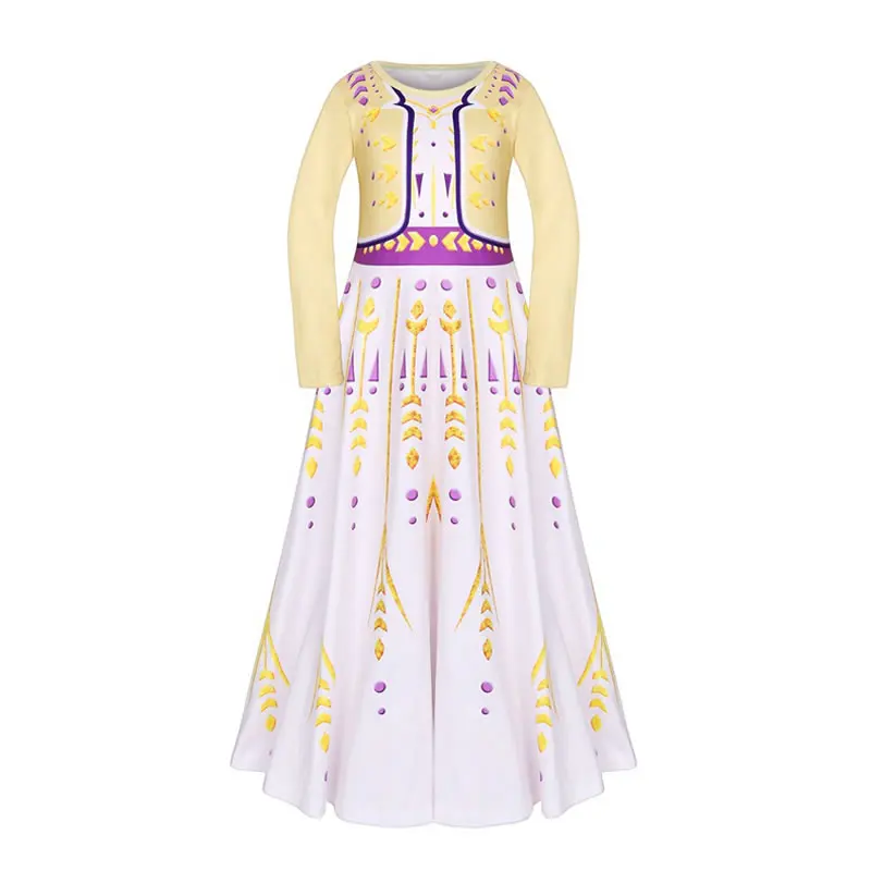 Yellow «Холодное сердце» 2; костюм Эльзы и Анны рождественское подростков платье для девочек год ребенок кружева вечерние платье для девочек на день рождения детское платье с изображением принцессы Эльзы детское малыш Маскировка Ткань - Цвет: Yellow
