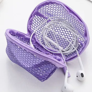 

Fashion Mini Women Zipper Coin Purse Small Storage Pouch Girls Kids Polyester Mesh Key Coin Bag Convenient 5 Colors Small Wallet