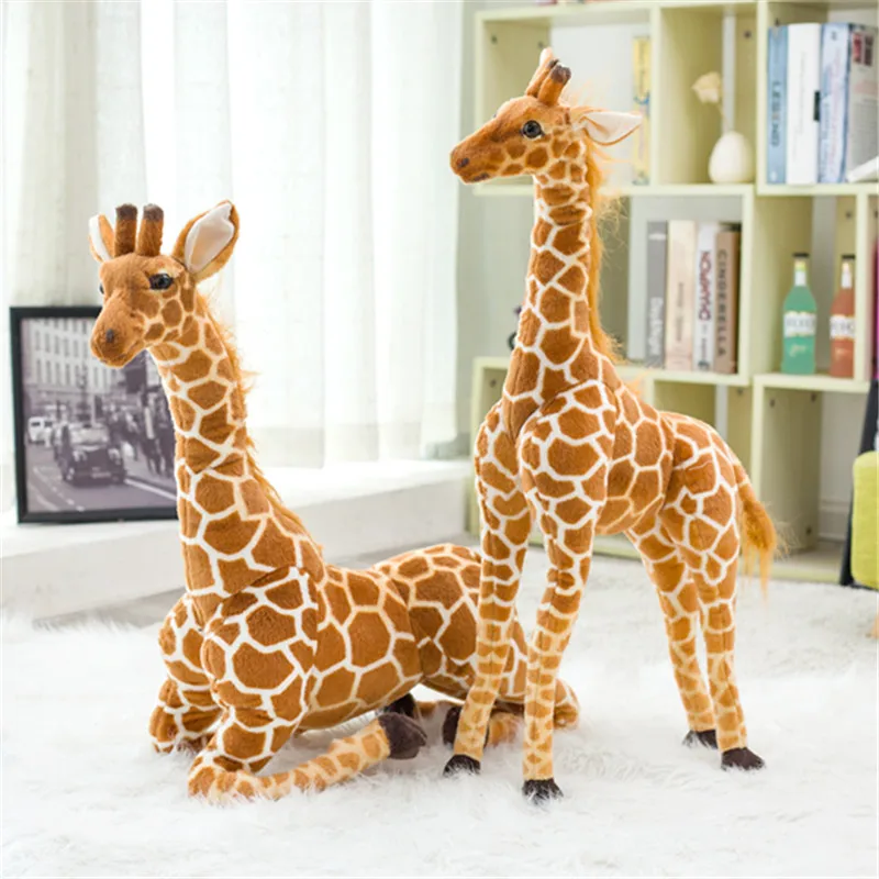 Three-dimensional simulation giraffe plush toy doll indoor bar lobby furnishings realistic animal models children's day birthday